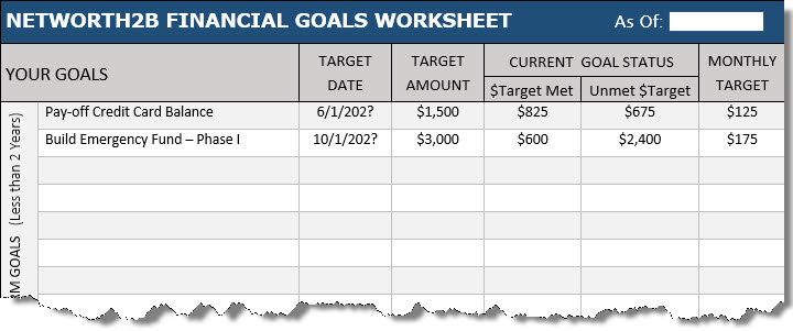 Goals Worksheet
